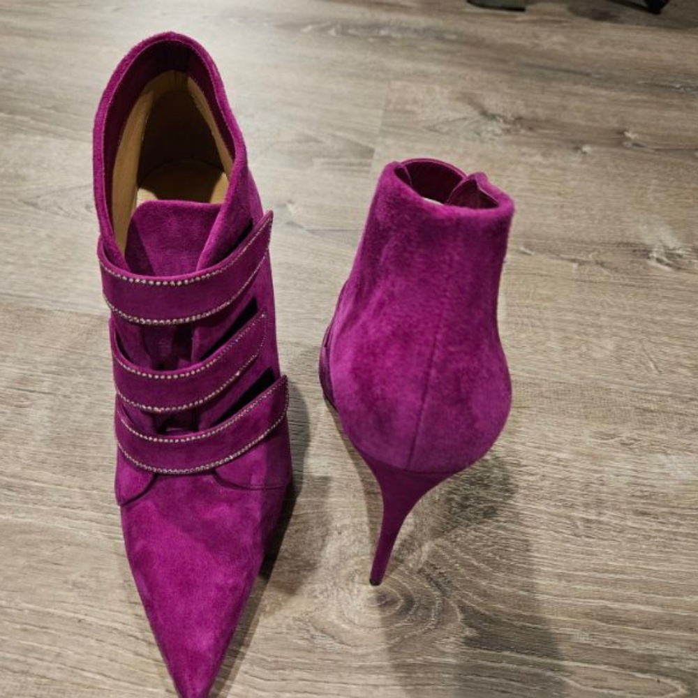 Christian Louboutin Purple Suede Ankle Booties | Size 40.5 | Authentic